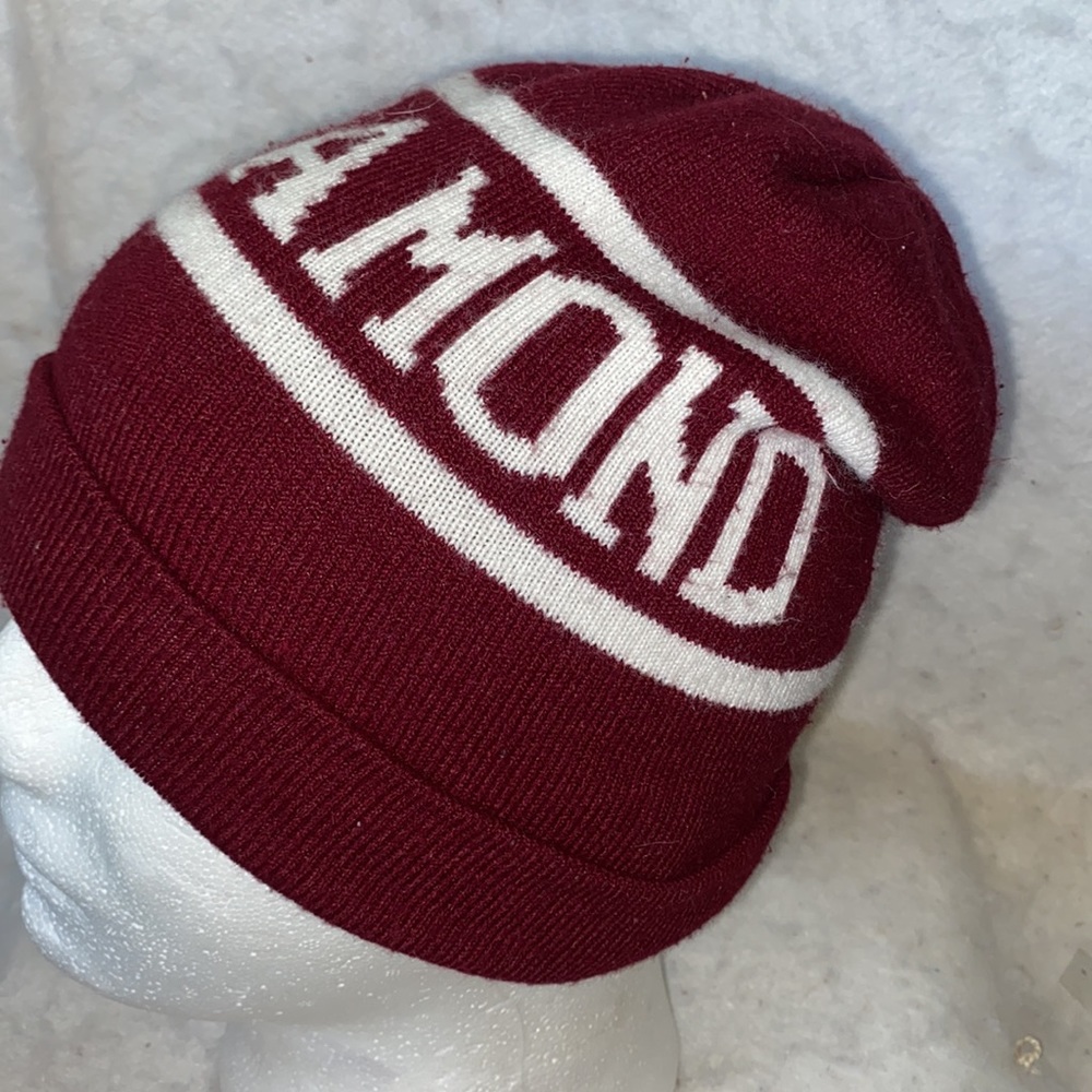 Diamond Supply Co Burgundy And White Beanie - Picture 3 of 9